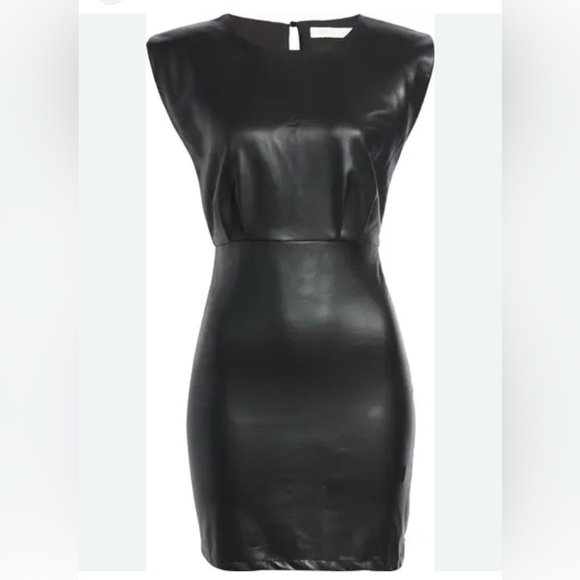 EUC Bishop + Young Solid Black Hayden Faux Leather Sleeveless Mini Dress